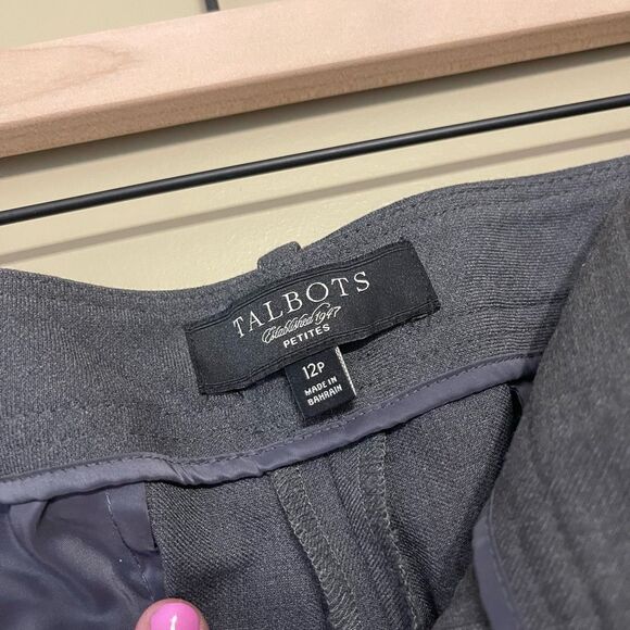 Talbots Womens Grey Pleated Wool Blend Signature Straight Dress Pant Petite 12 - Picture 11 of 13